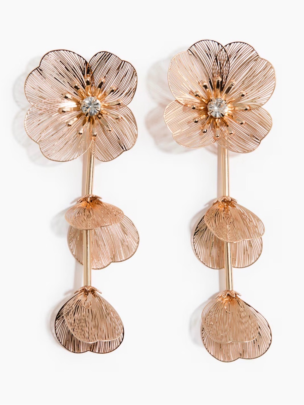 H&M Flower Dangle Earrings NWT